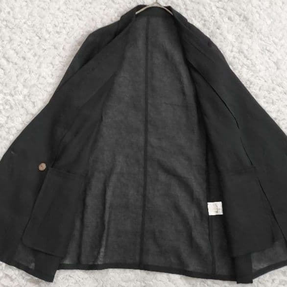 ラウンジドレス【洗える】リネンライクシアージャケット ブラック