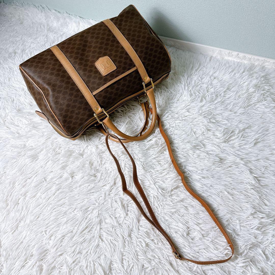 美品 セリーヌ ボストンバッグ 2way ショルダーバッグ トリオンフ マカダム