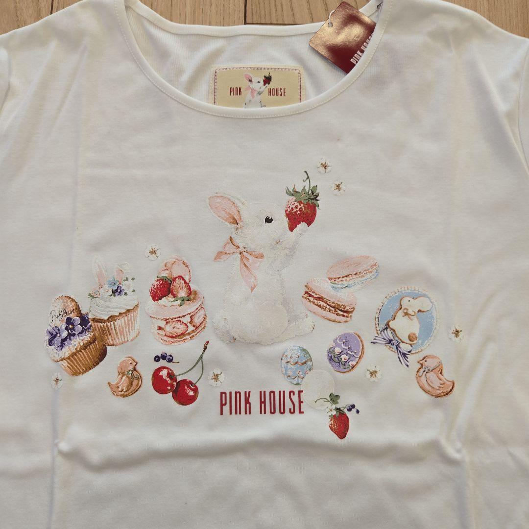 新品未使用ピンクハウススイーツスプリングバニープリントカットソー靴下と2点セット