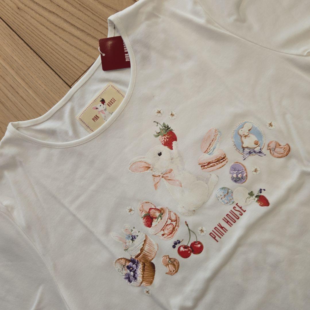 新品未使用ピンクハウススイーツスプリングバニープリントカットソー靴下と2点セット