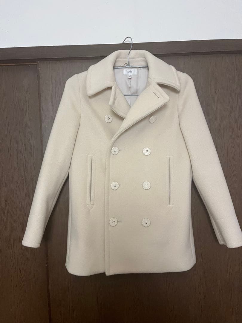 HYKE アイボリー ウールピーコート Sサイズ
