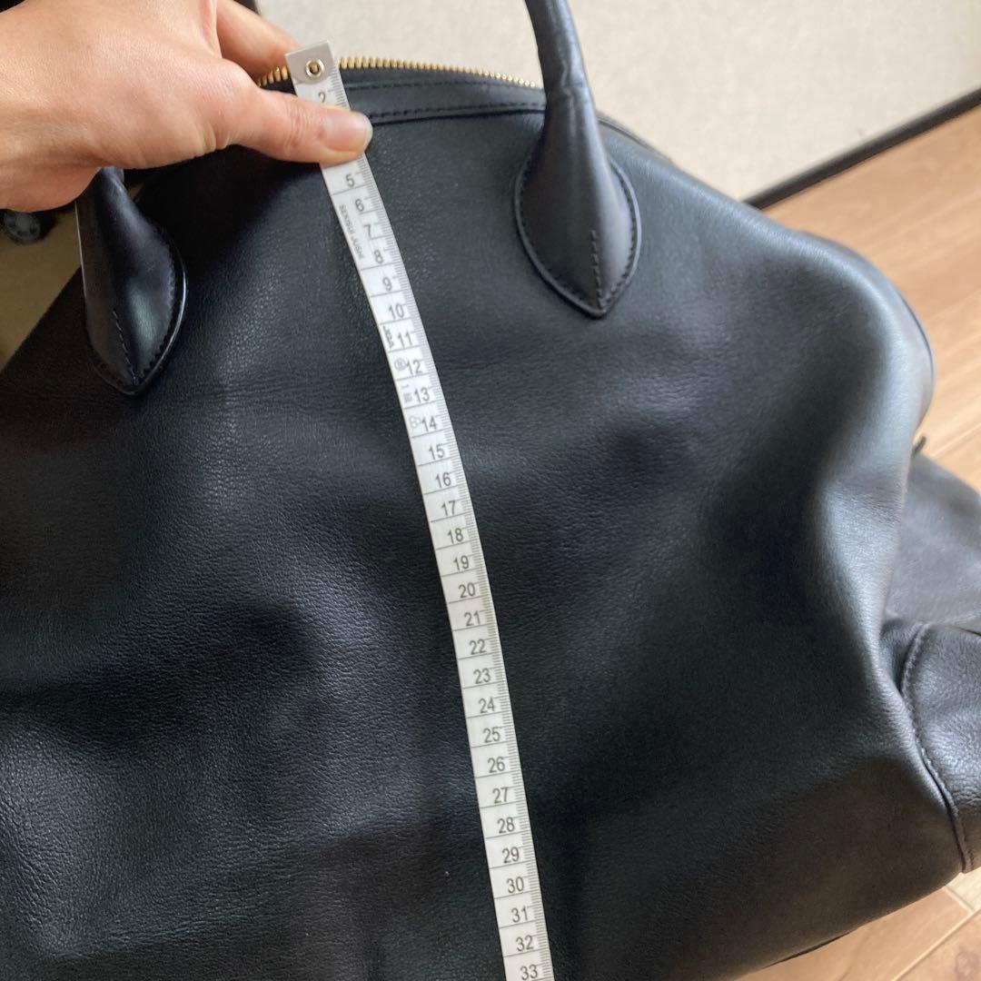 黒レザー ボストンバッグ ゴールド金具