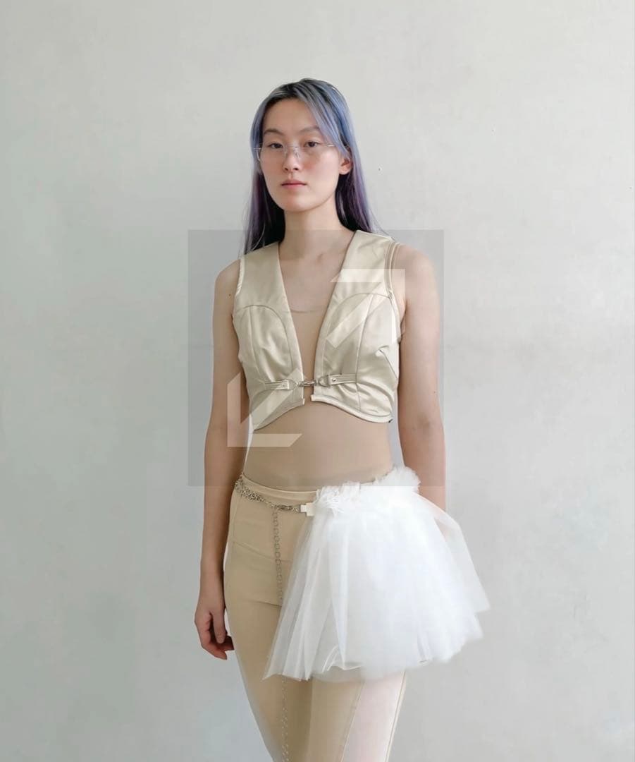 【kishidamiki】Tulle chain belt