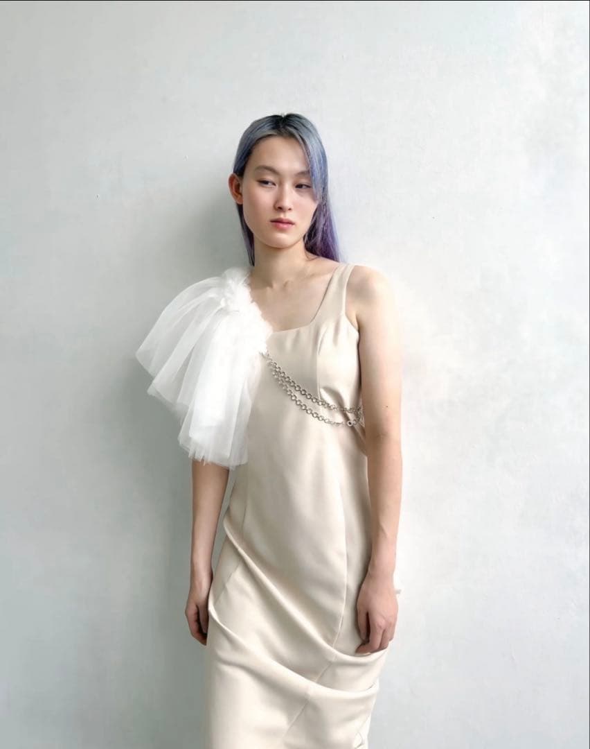 【kishidamiki】Tulle chain belt