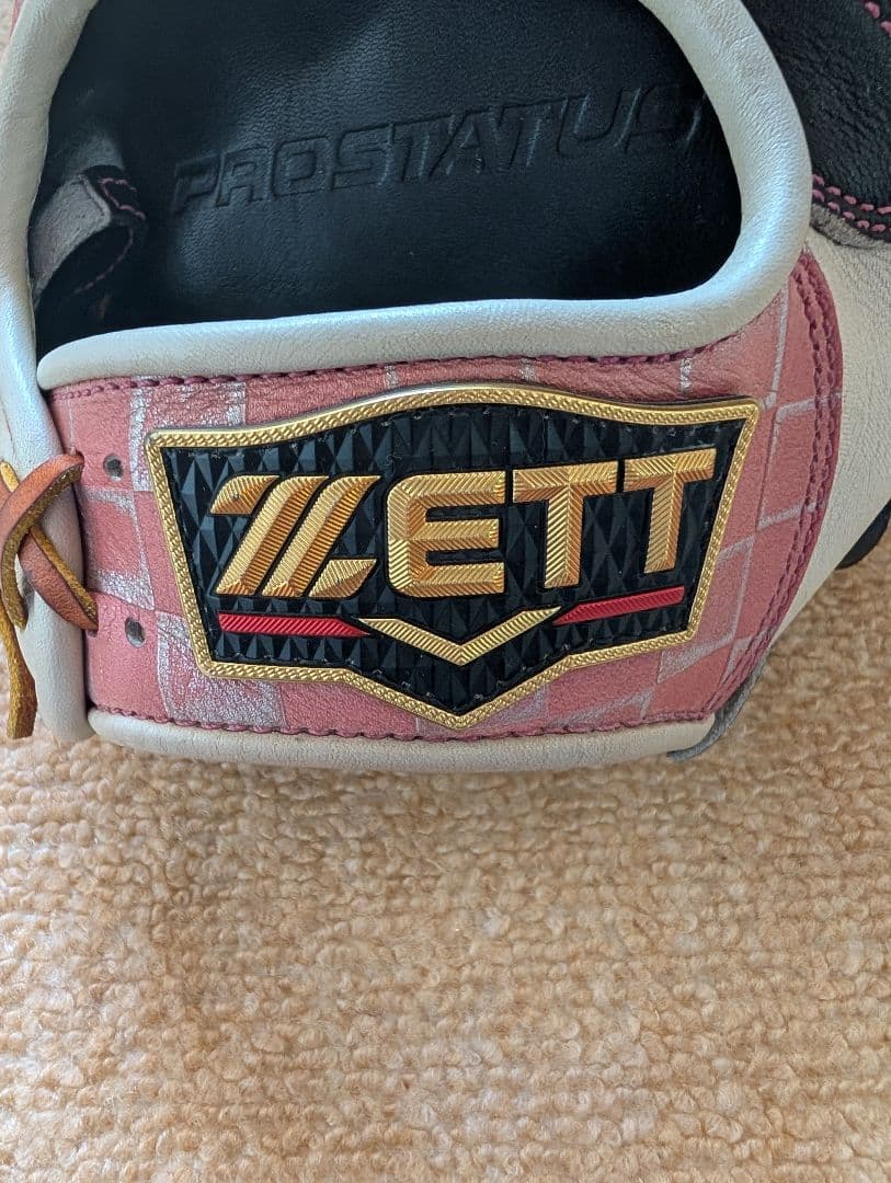 ZETT 軟式用グローブ ホワイト/ピンク/ブラック