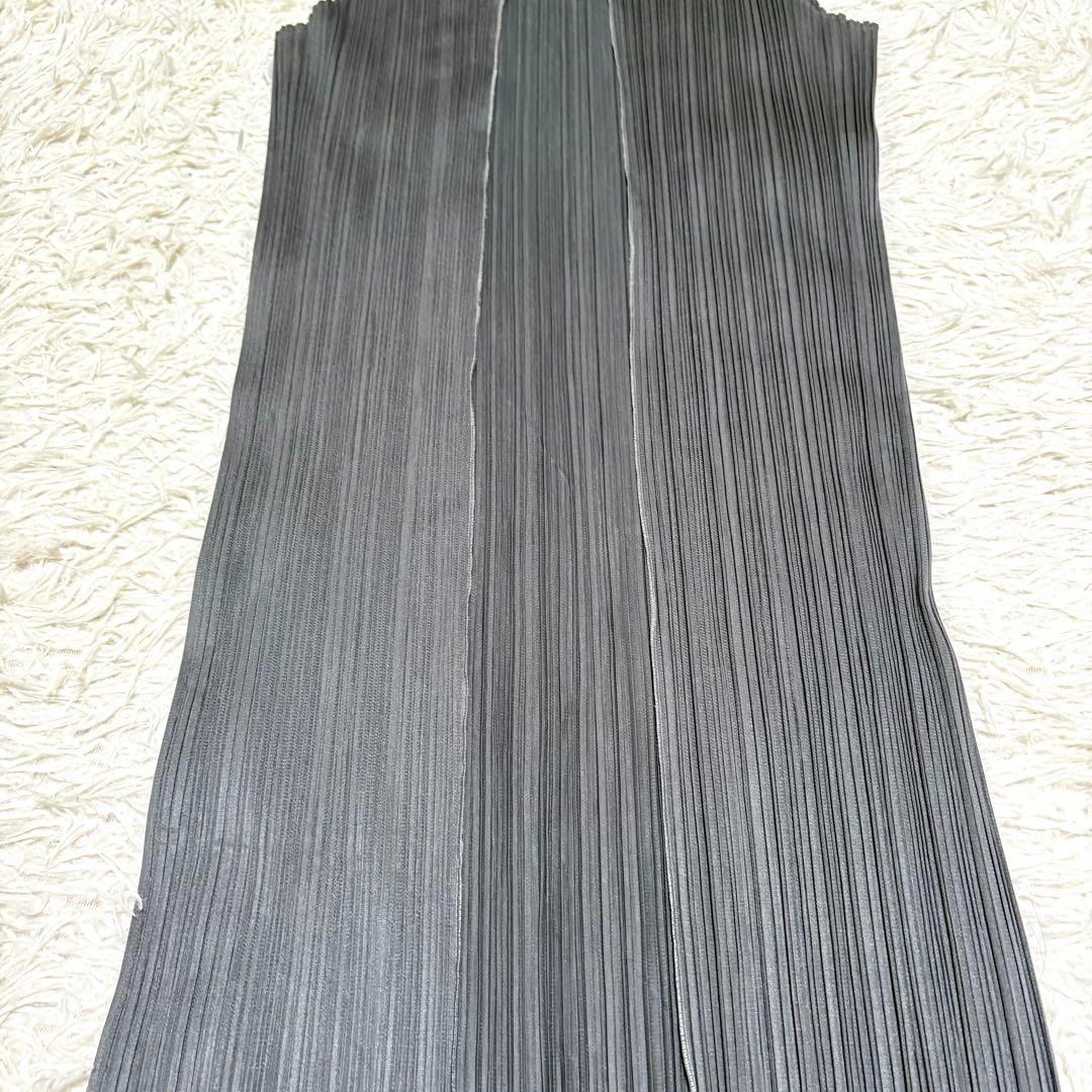 美品✨ プリーツプリーズ ノースリーブ ロングカーディガン ジレ グレー 2