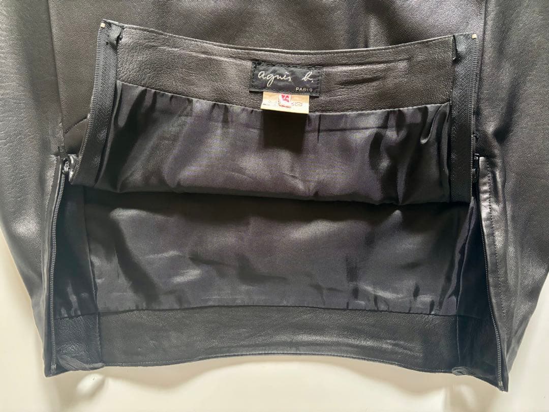 OLD アニエスべー/フランス製ラムレザー　ミニスカート