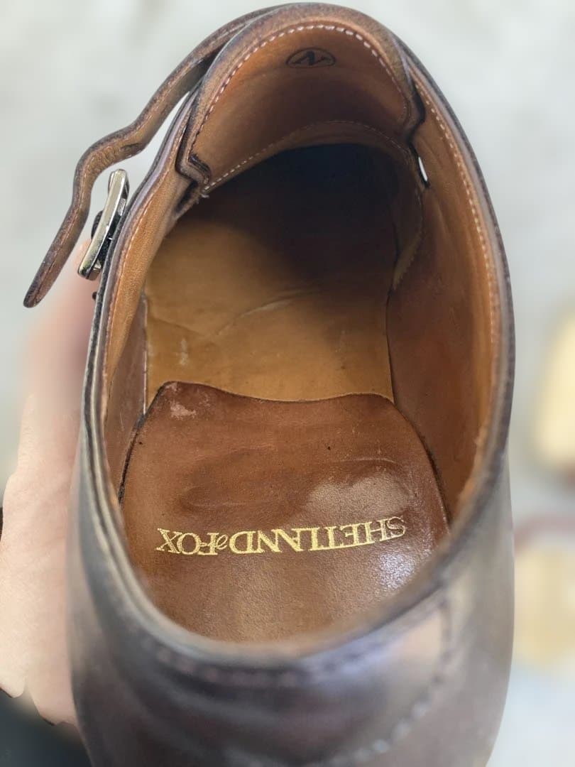 n*x様 ダークブラウン ダブルモンクストラップシューズ