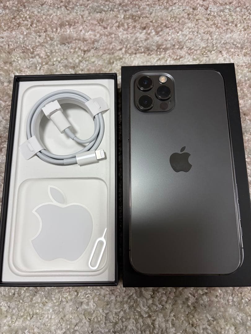 iPhone 12 Pro 256GB本体 グラファイト 未使用付属ケーブル付き