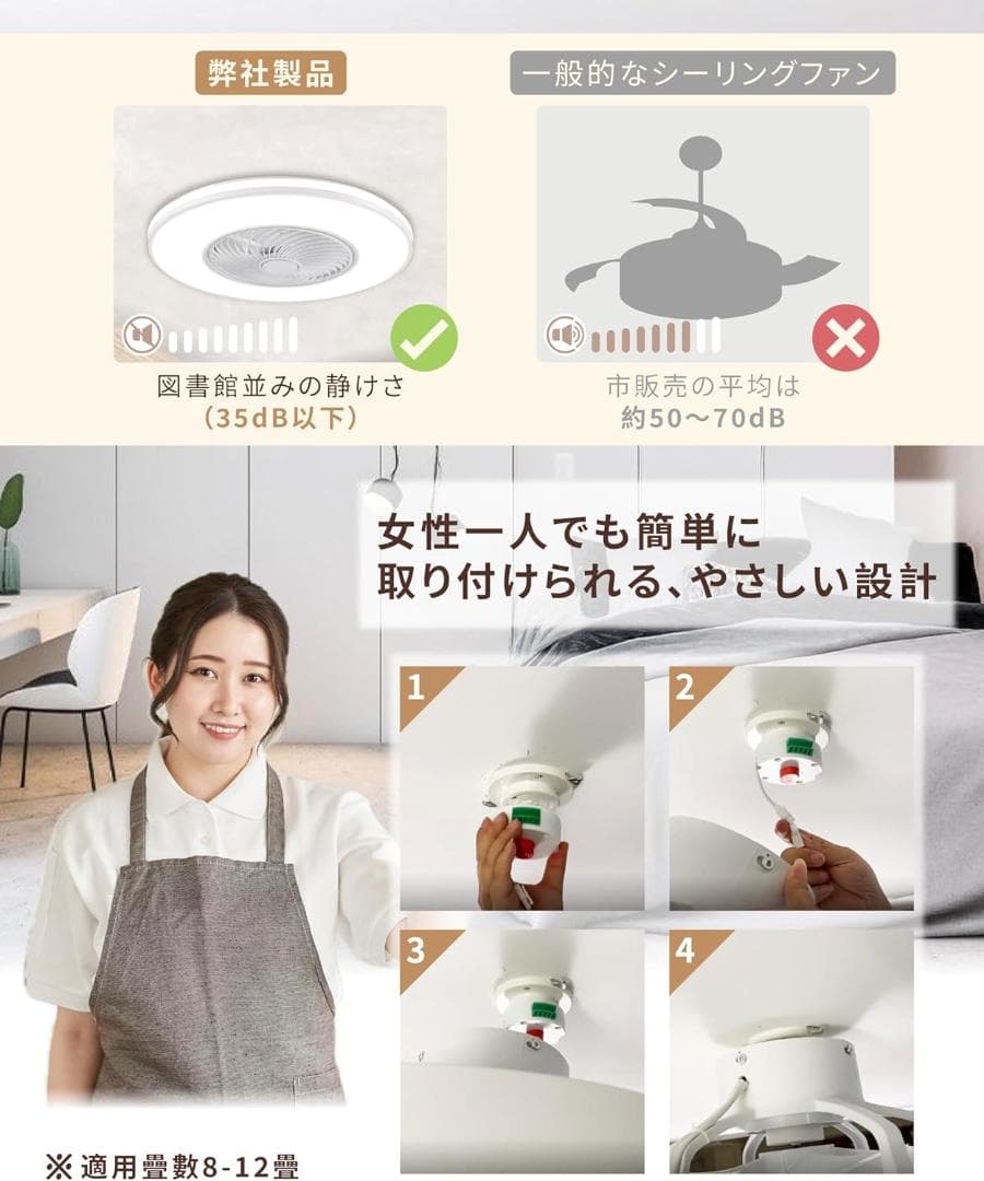 【360度首振り 省エネ 冷暖室に適用 】XINGMU LED シーリ 0105