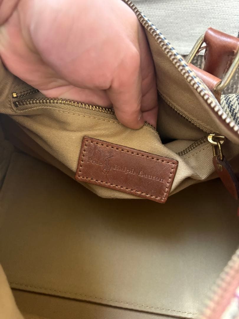 ラルフローレン ミニボストンバッグ チェック柄