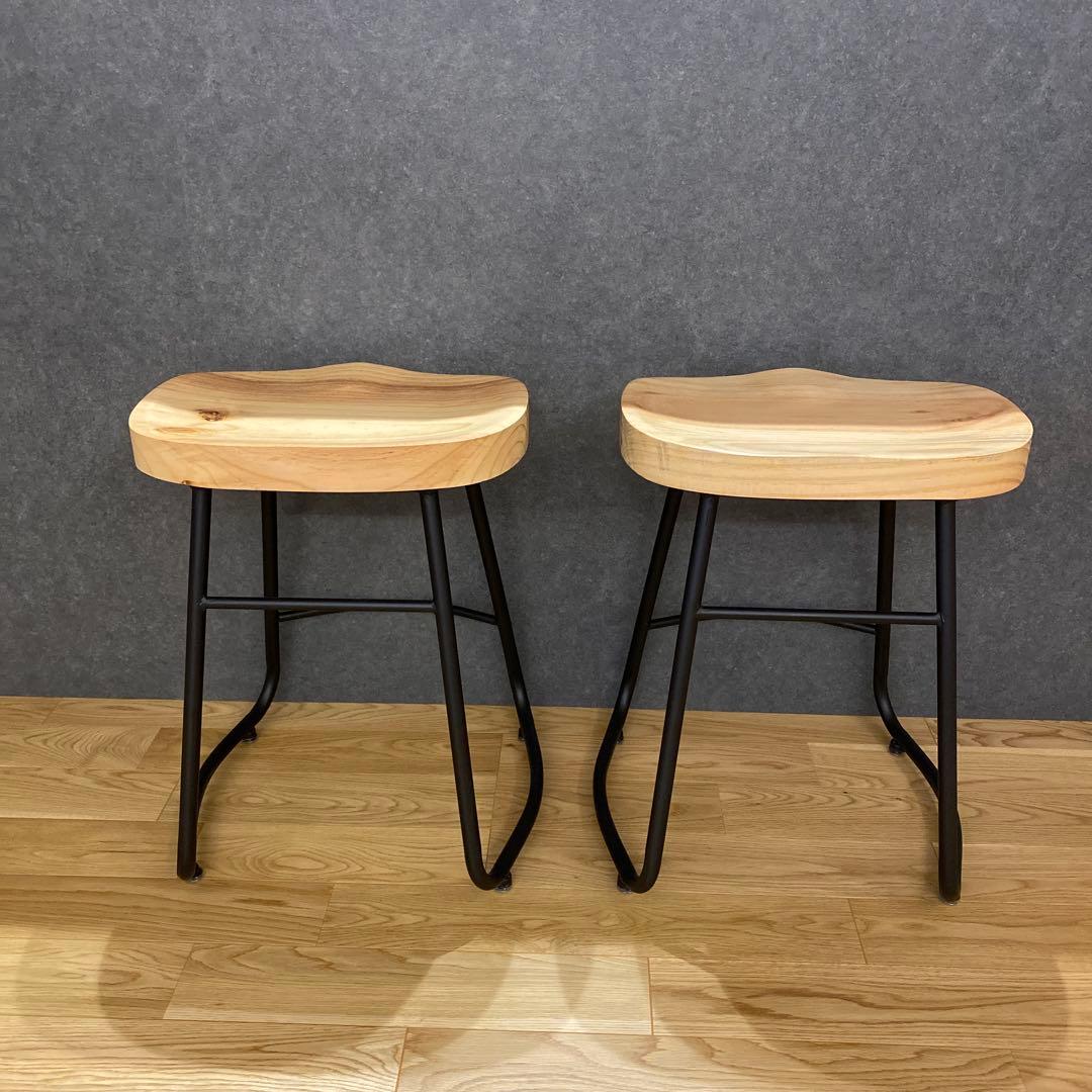 木製スツール 2脚セット