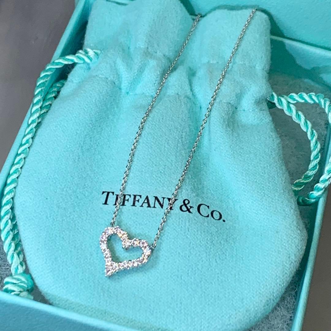 ティファニー　センチメンタルハート　ミニ　ダイヤモンド　ペンダントネックレス