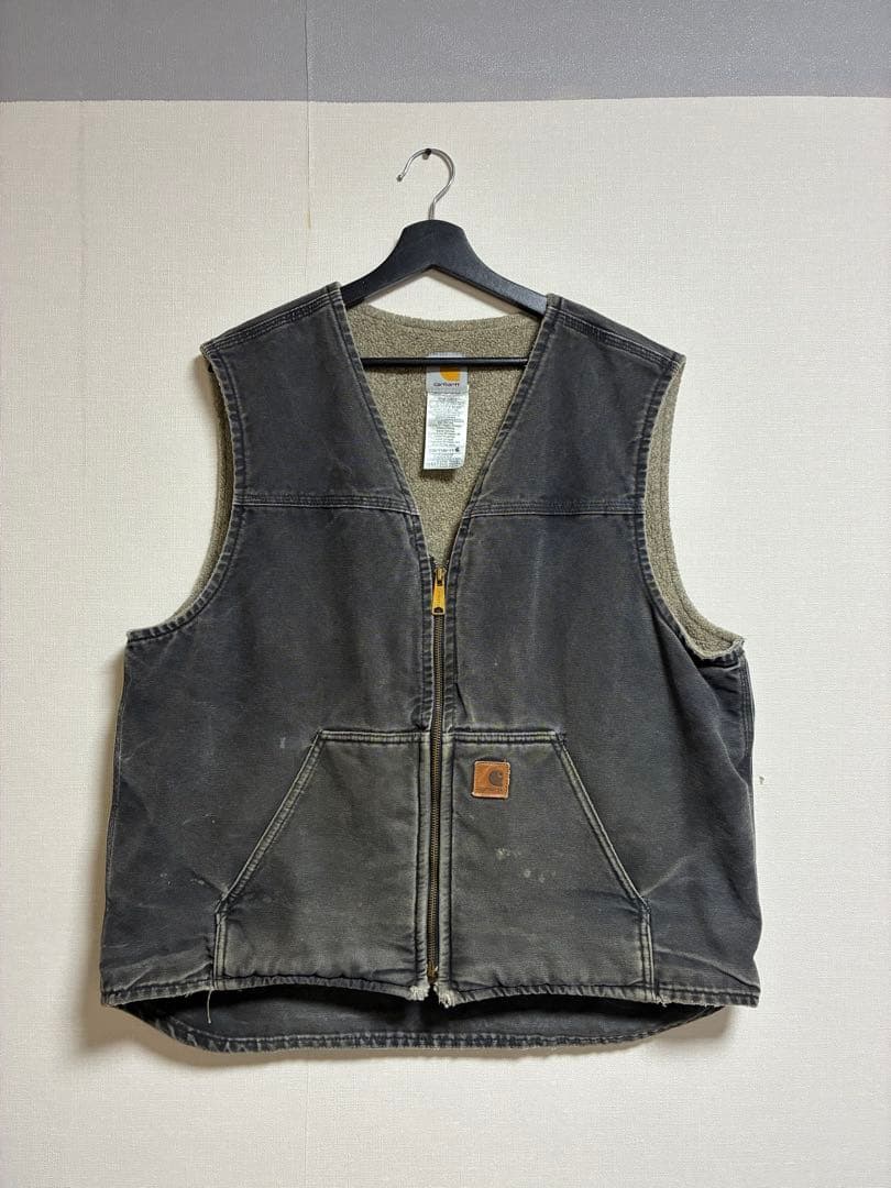 CarharttダックベストXLブラックフェードヴィンテージ
