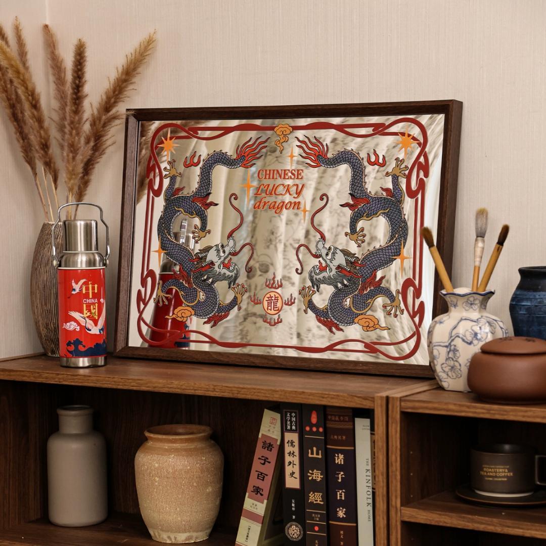 ★チャイナドラゴンパブミラー　アメリカン