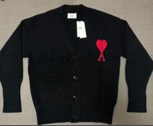 AMI PARIS アミパリスロゴウールカーディガン S