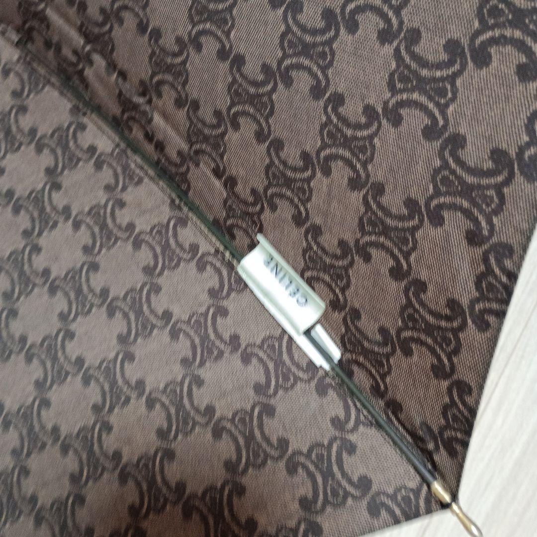 【美品希少】セリーヌ　CELINE　長傘　雨傘　オレンジ　ブラウン　ロゴ