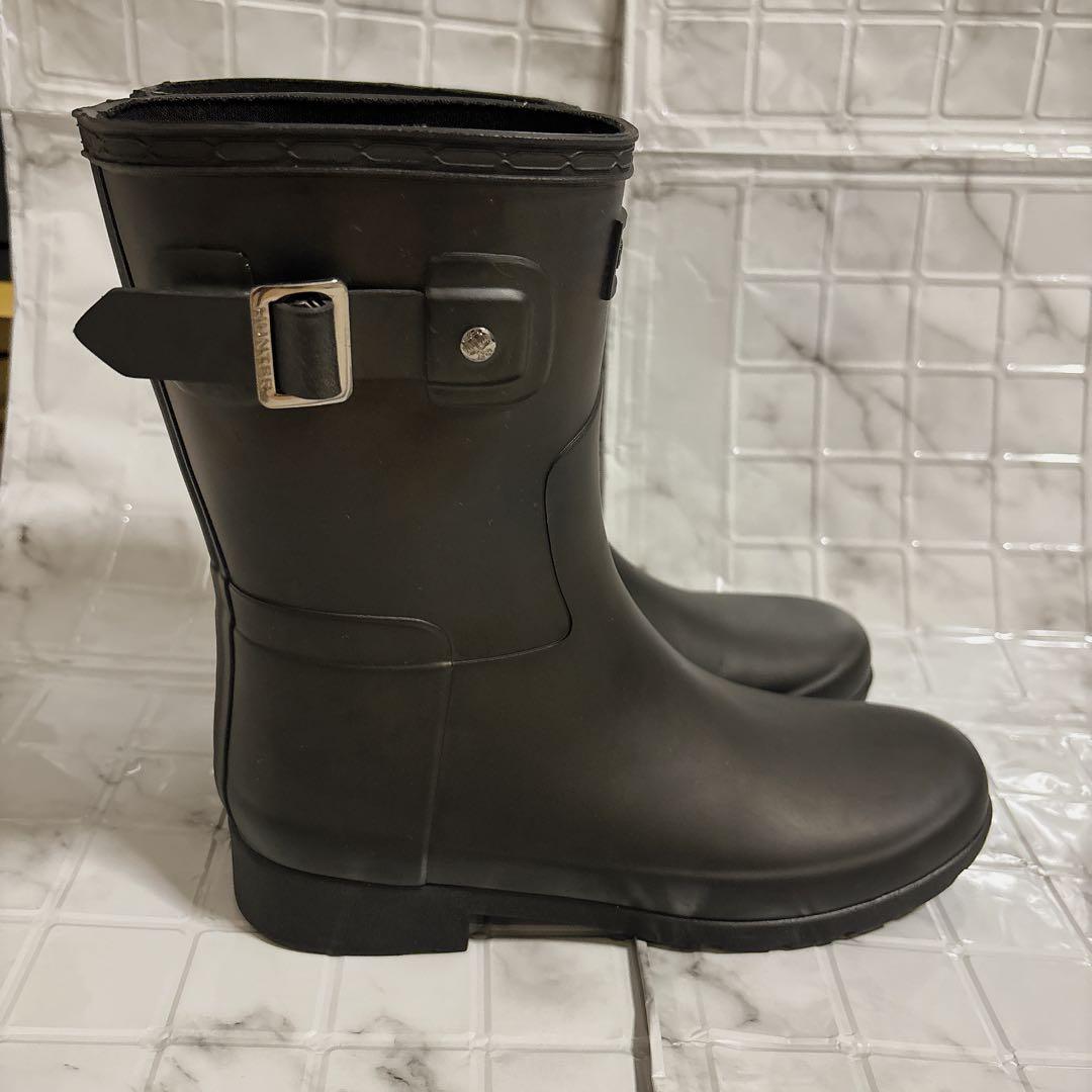 HUNTER ハンター　レインブーツ　23cm 黒　ブラック　ショート