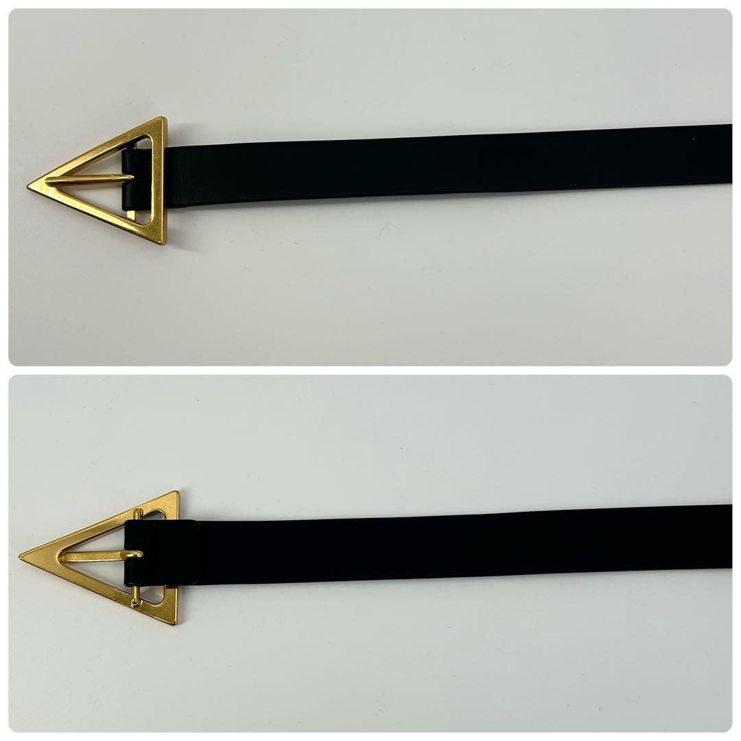 M*o様 未使用級✨ボッテガヴェネタ ベルト トライアングル ゴールド ブラック