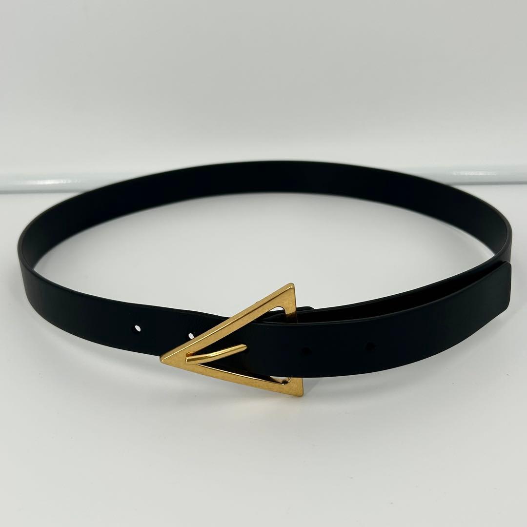 M*o様 未使用級✨ボッテガヴェネタ ベルト トライアングル ゴールド ブラック