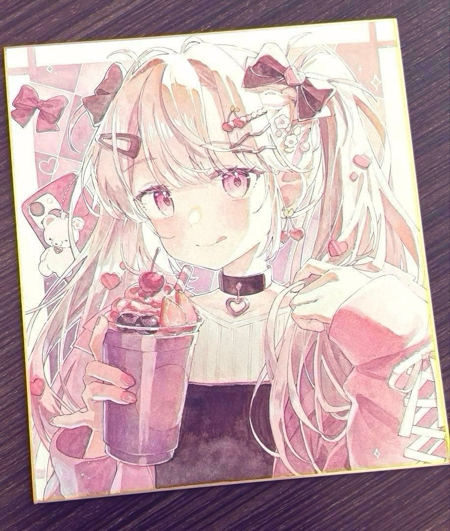 手描きイラスト　オリジナルイラスト　アナログ　大色紙