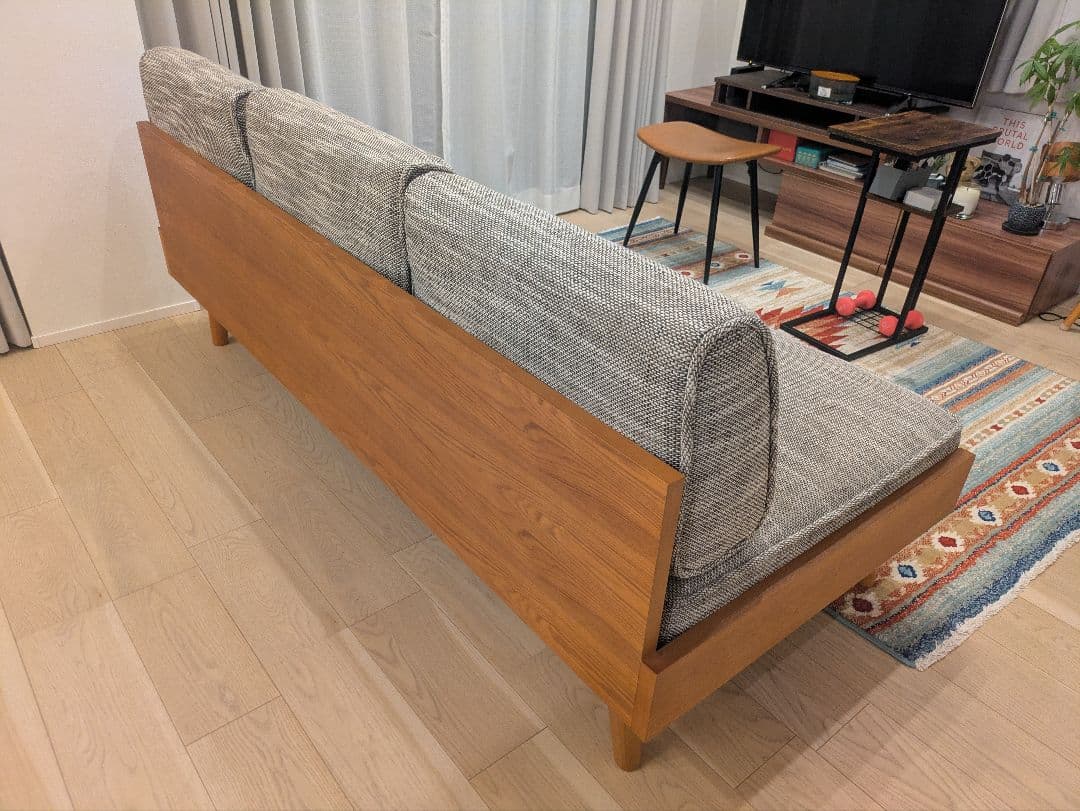 aka【Unico】アルベロ ソファ 3人掛け チークカラー × ベージュ