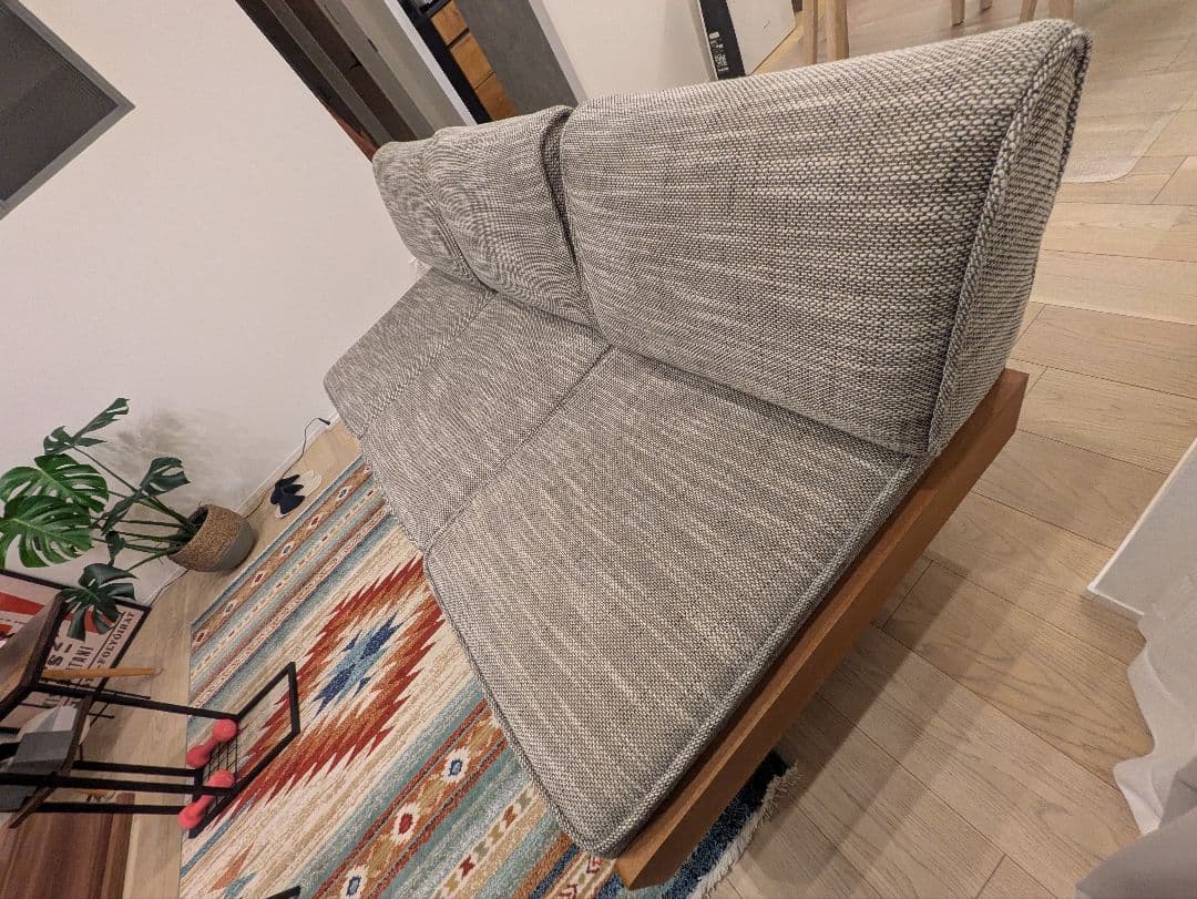 aka【Unico】アルベロ ソファ 3人掛け チークカラー × ベージュ