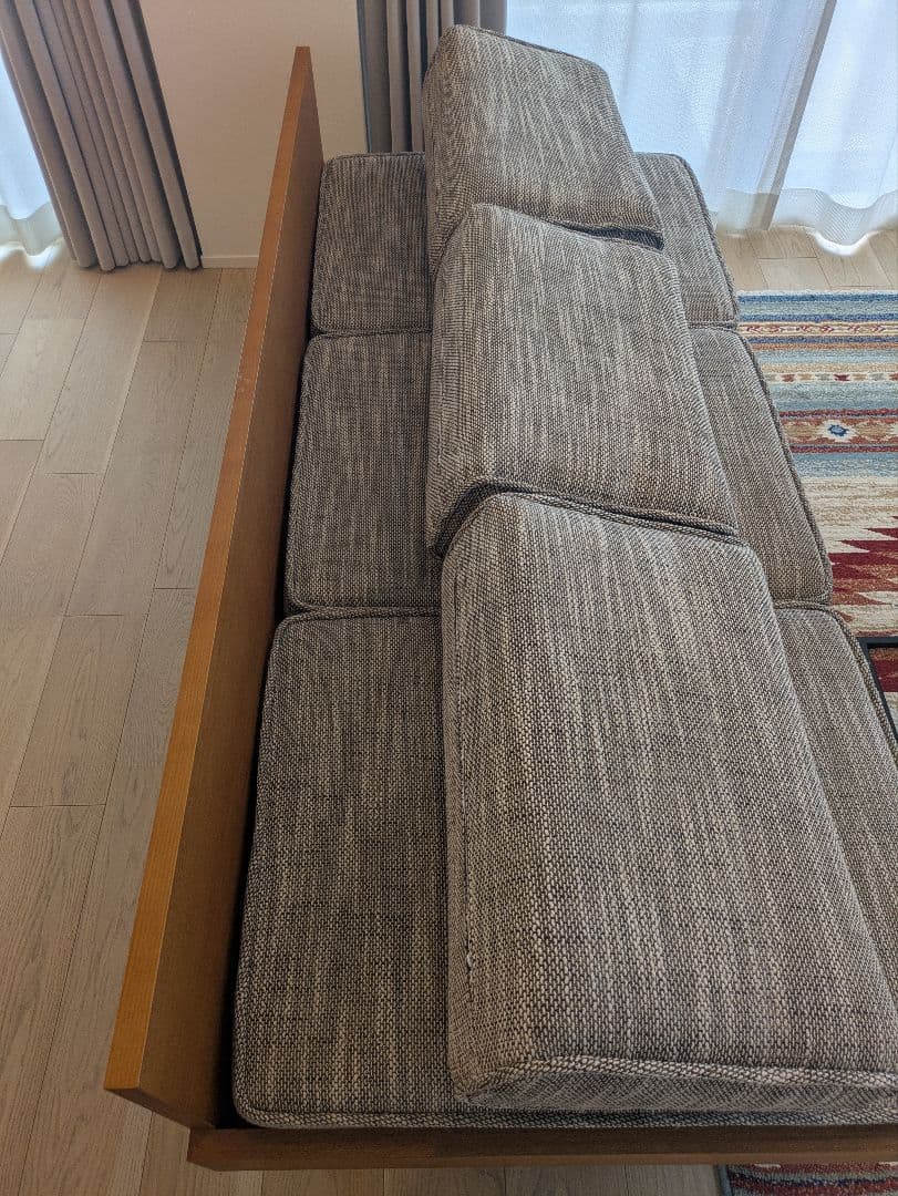 aka【Unico】アルベロ ソファ 3人掛け チークカラー × ベージュ