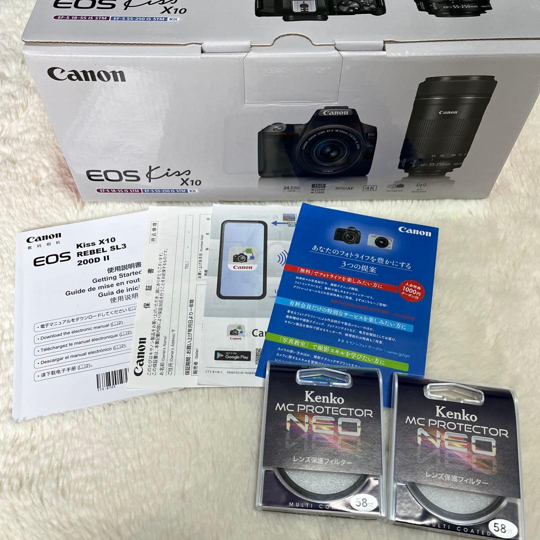 Canon eos kiss x10 ダブルズームキット ブラック