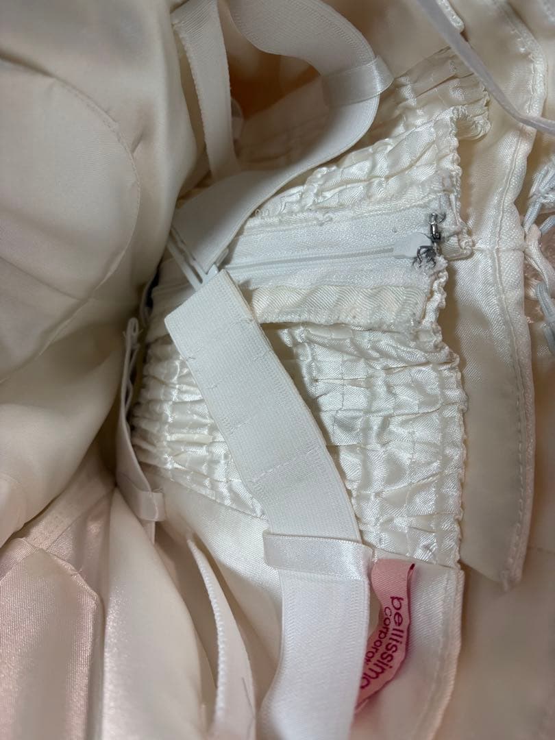 Aラインウェディングドレス 7-11号 キラキラ×チュール オフショル付属可能