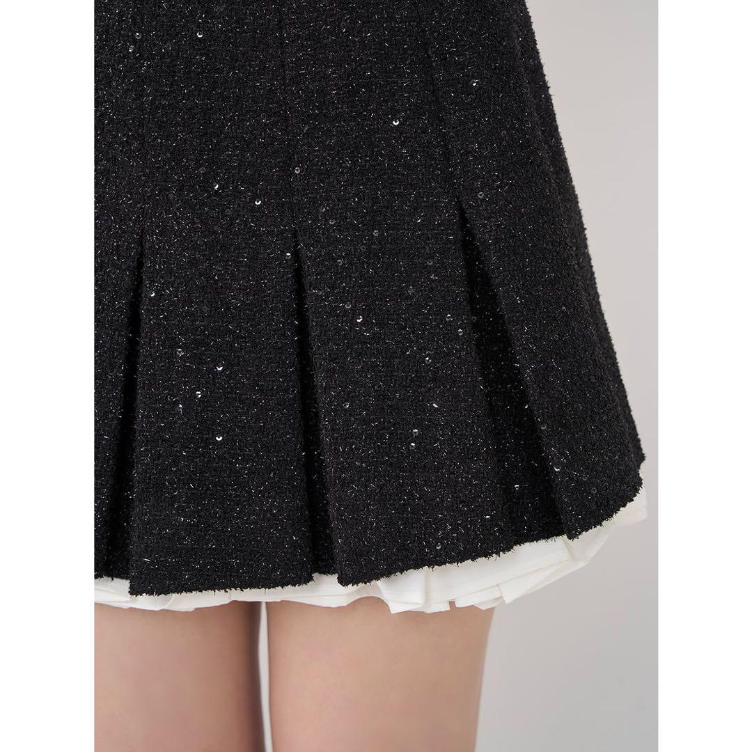 スパンコールツイードミニスカート