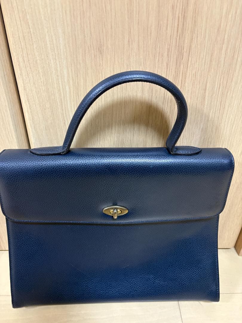 Coach ネイビー レザー ハンドバッグ DSE-4414 ZB0048