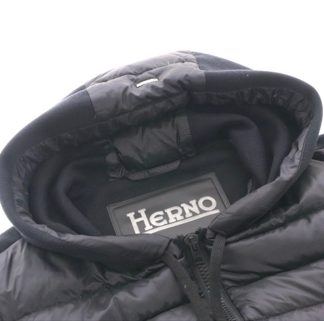 ★美品/HERNOヘルノハイブリッドダウンパーカー/黒ブラック/サイズ46M程度