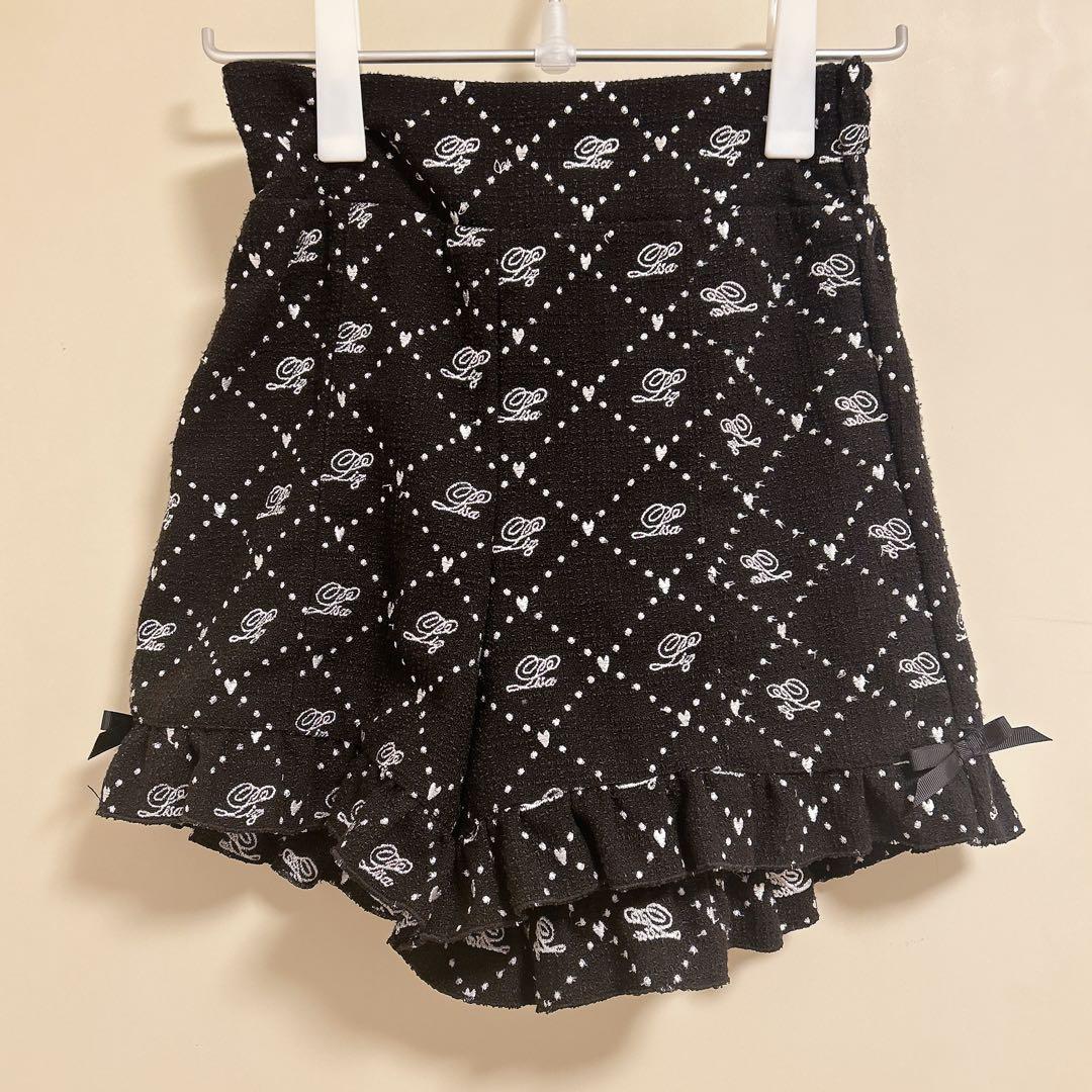 LIZLISA モノグラムリボンツイード セットアップブラック