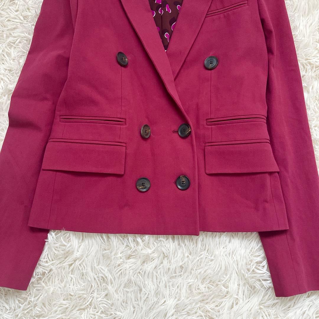 グッチ ハート柄 ダブルテーラードジャケット ホースビット ピンク系 S