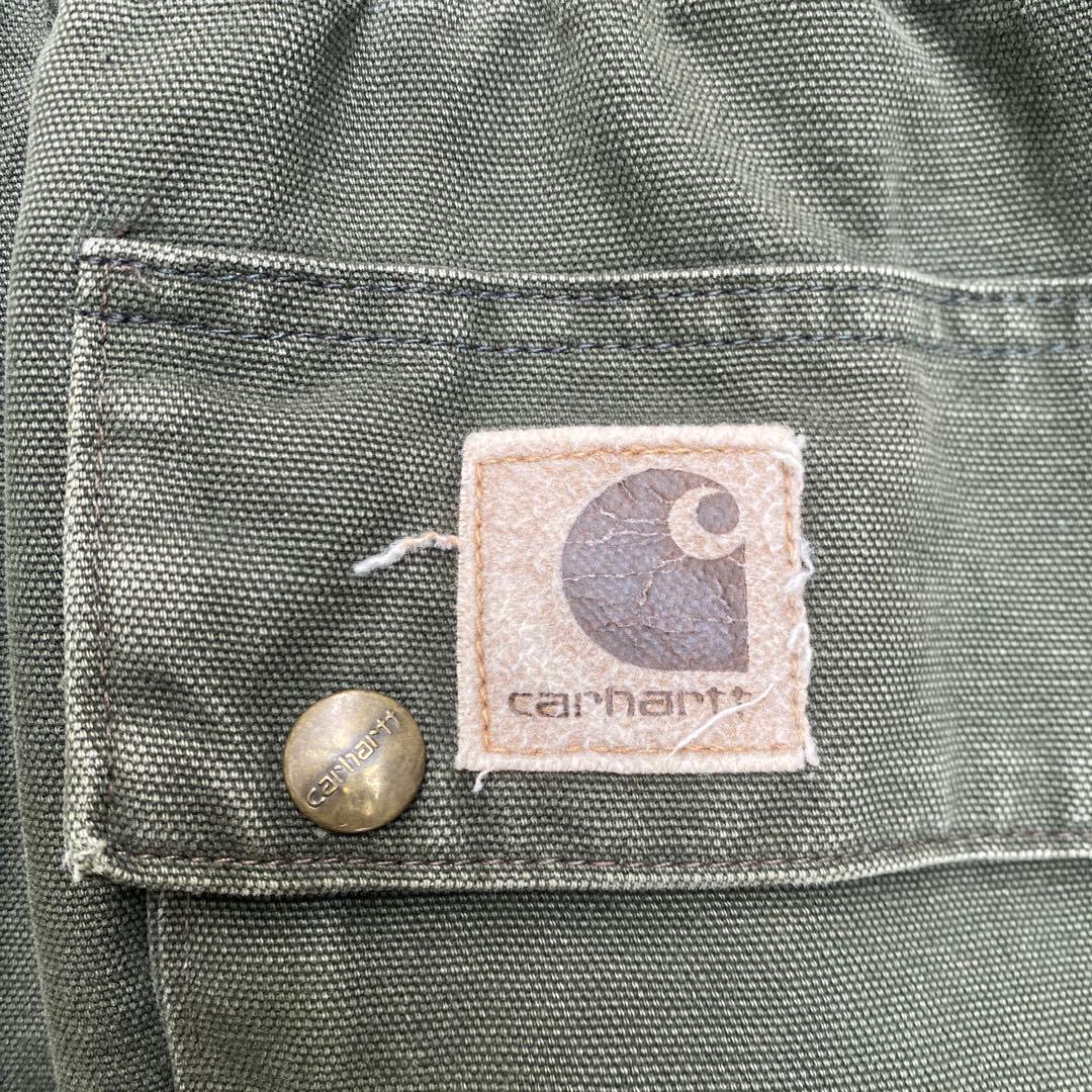 (希少)90s カーハート チョアコート カバーオールUSA製 Lモスグリーン
