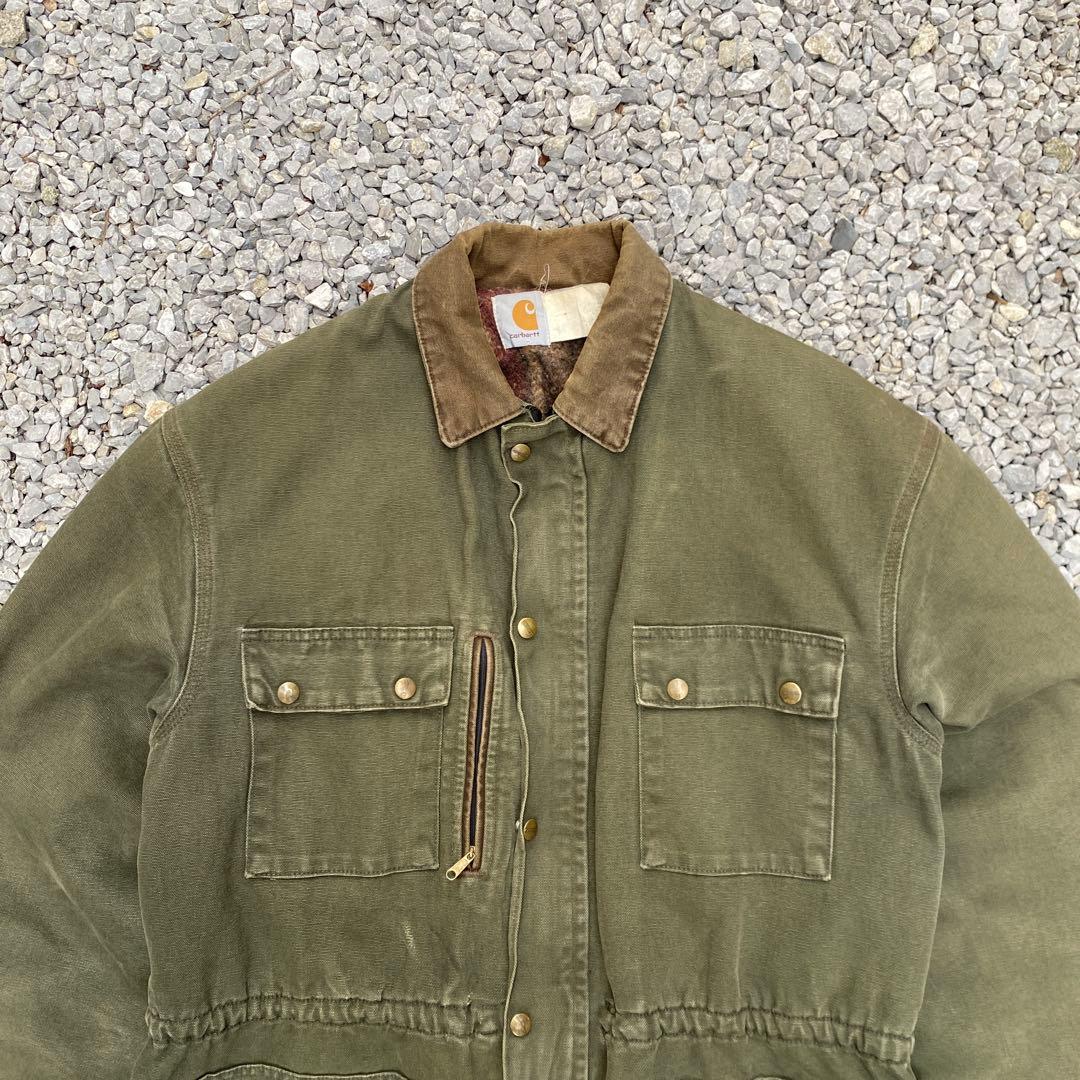 (希少)90s カーハート チョアコート カバーオールUSA製 Lモスグリーン