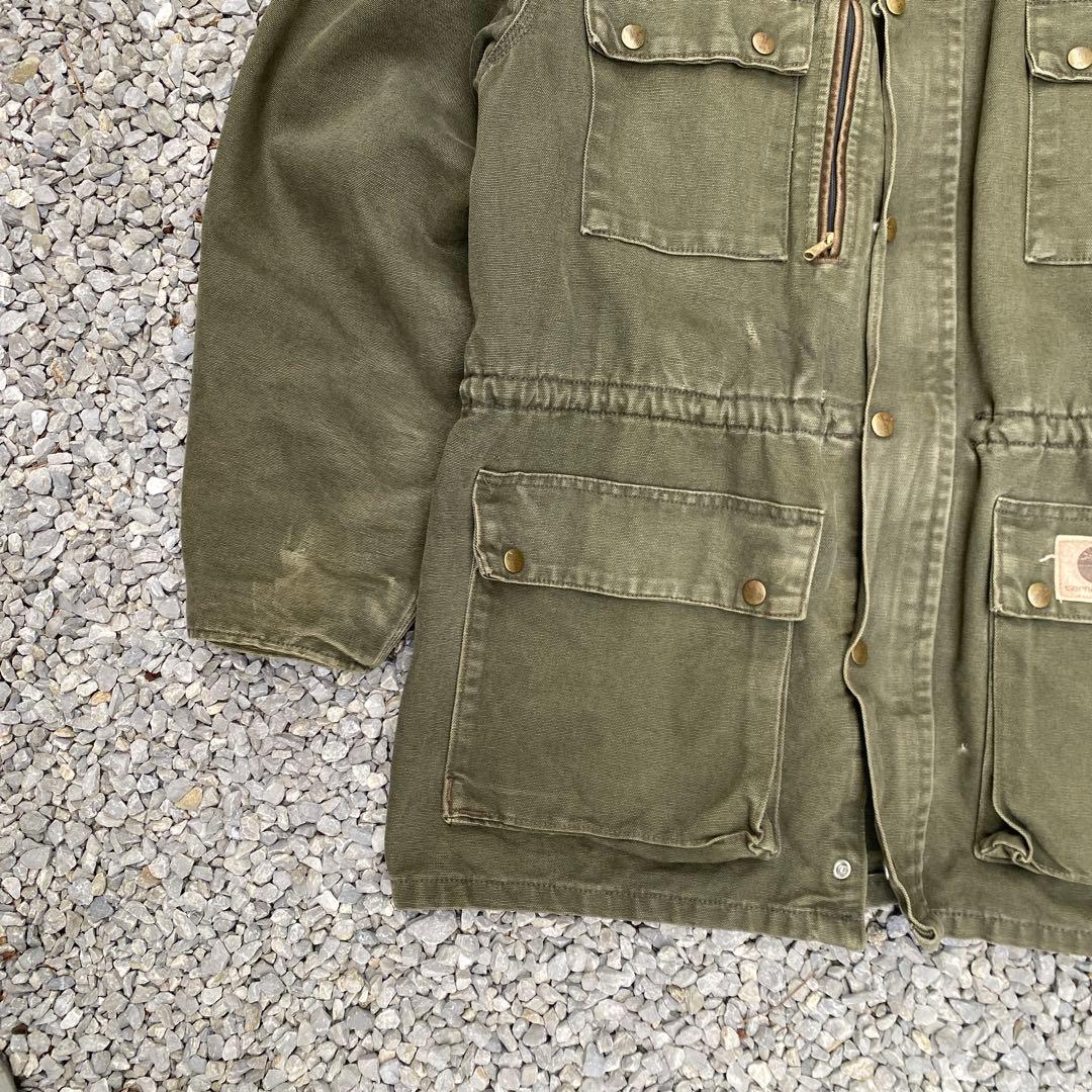 (希少)90s カーハート チョアコート カバーオールUSA製 Lモスグリーン