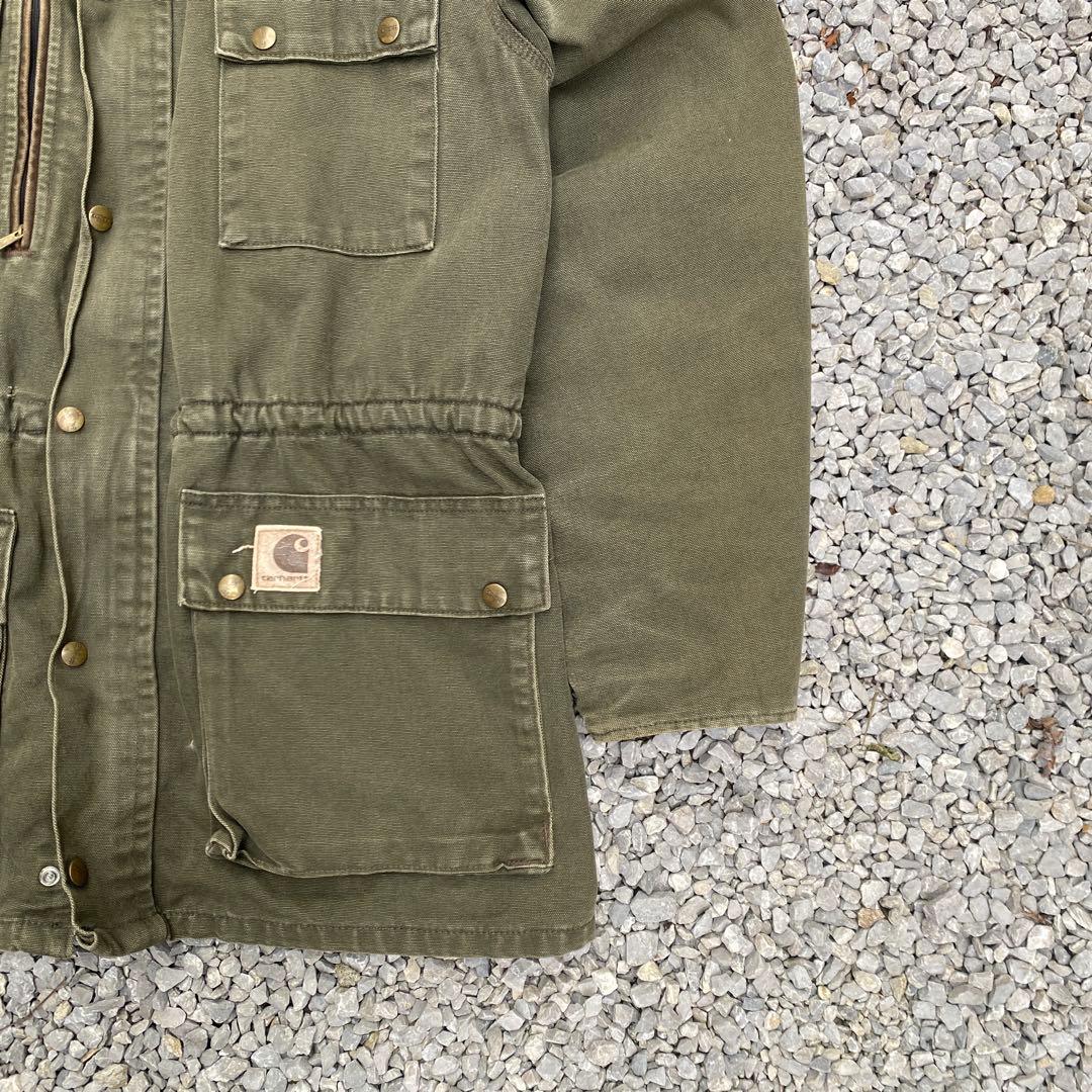 (希少)90s カーハート チョアコート カバーオールUSA製 Lモスグリーン
