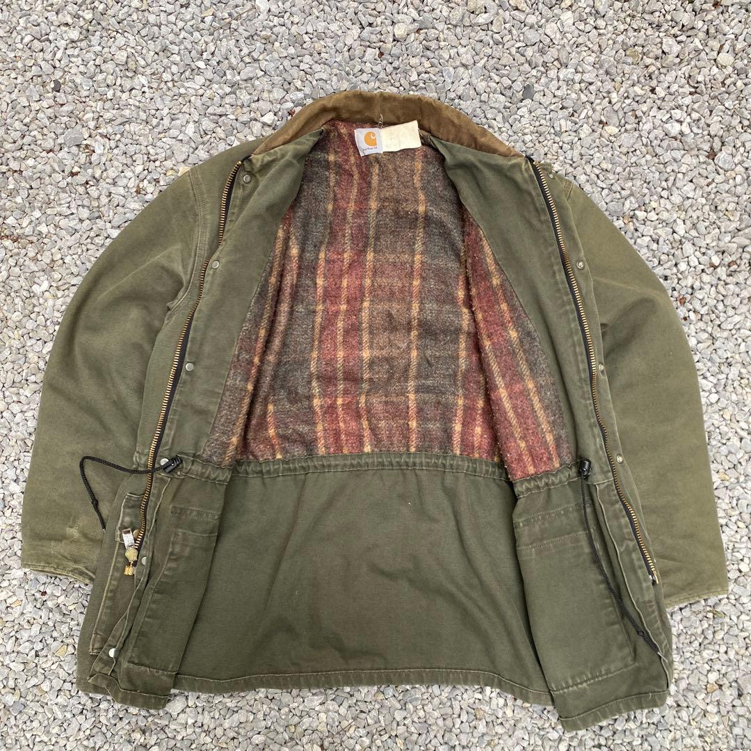 (希少)90s カーハート チョアコート カバーオールUSA製 Lモスグリーン