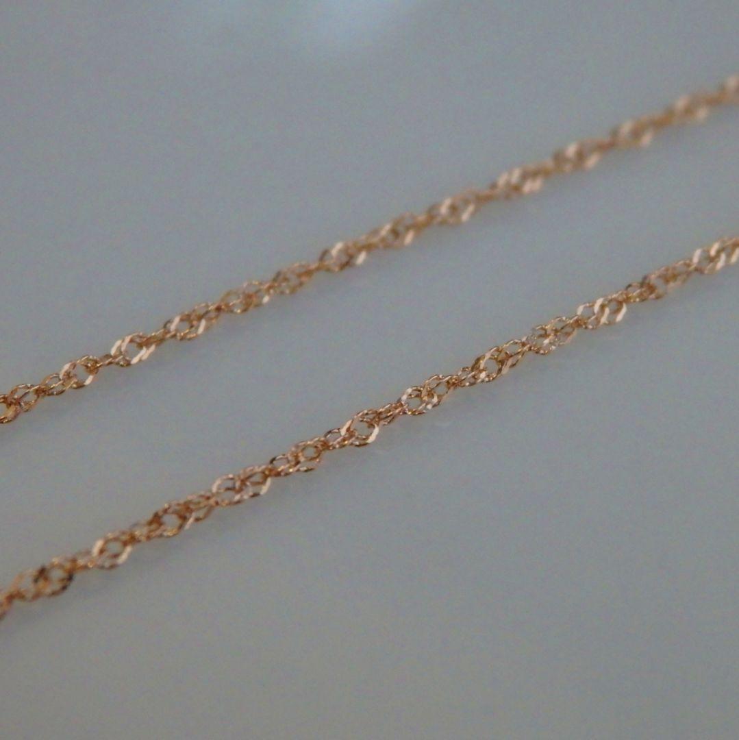 みなと　k18ネックレス　PG　スクリューチェーン　k18リング