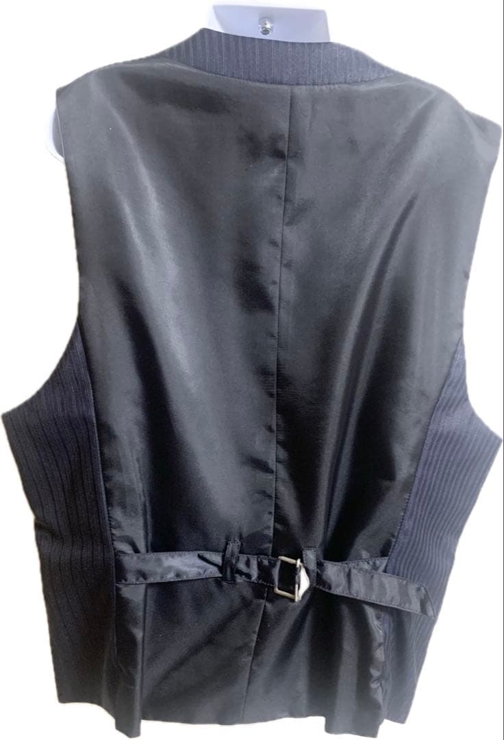 【美品】ムッシュニコル ダークストライプ スリーピース 光沢 ダークネイビー