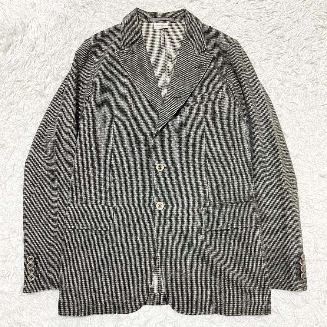 ドリスヴァンノッテン テーラードジャケット 千鳥格子柄 グレー系 48/L相当