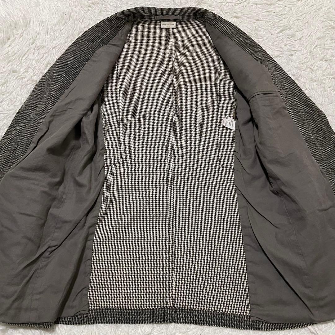ドリスヴァンノッテン テーラードジャケット 千鳥格子柄 グレー系 48/L相当