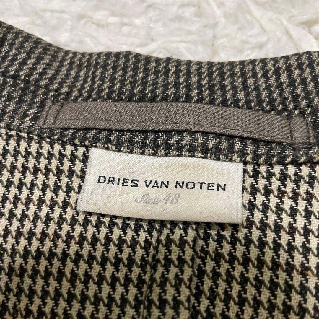 ドリスヴァンノッテン テーラードジャケット 千鳥格子柄 グレー系 48/L相当