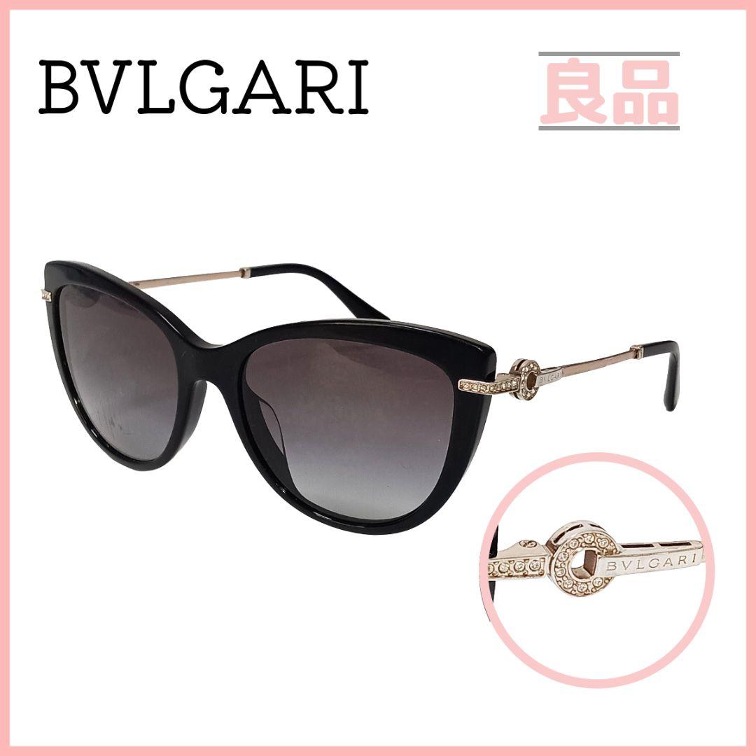 ブルガリ BVLGARI サングラス ラインストーン ブラック キャットアイ