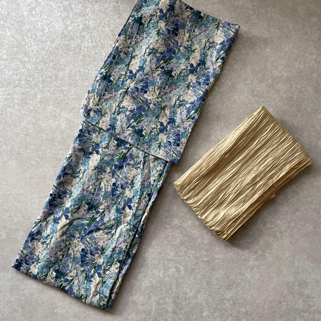 新品同様【定価2.6万】浴衣 兵児帯セットLiberty Fabric HUIT