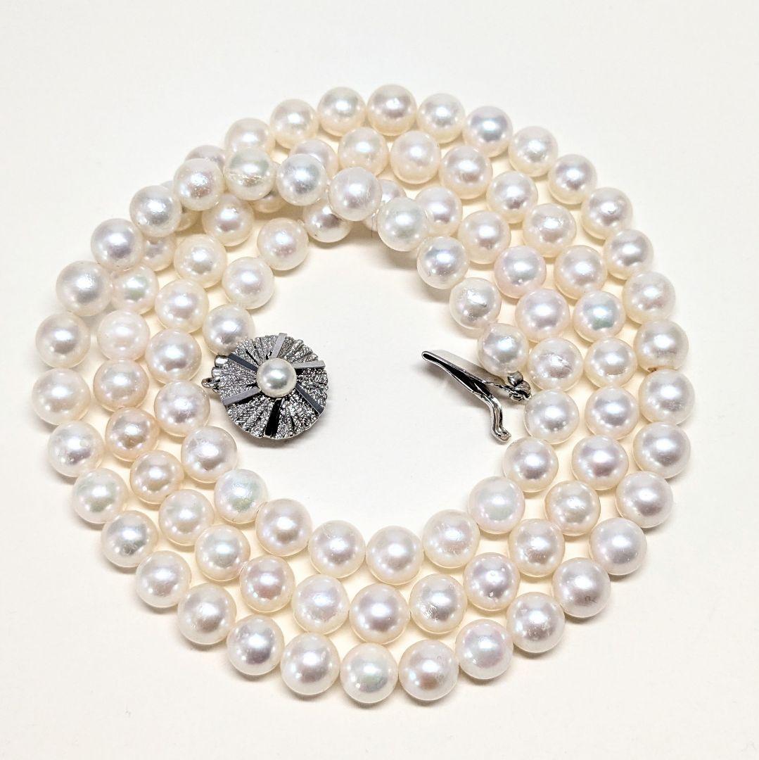 SVあこや本真珠ネックレス　約7.0mm　70cm ホワイト白色系　セミロング