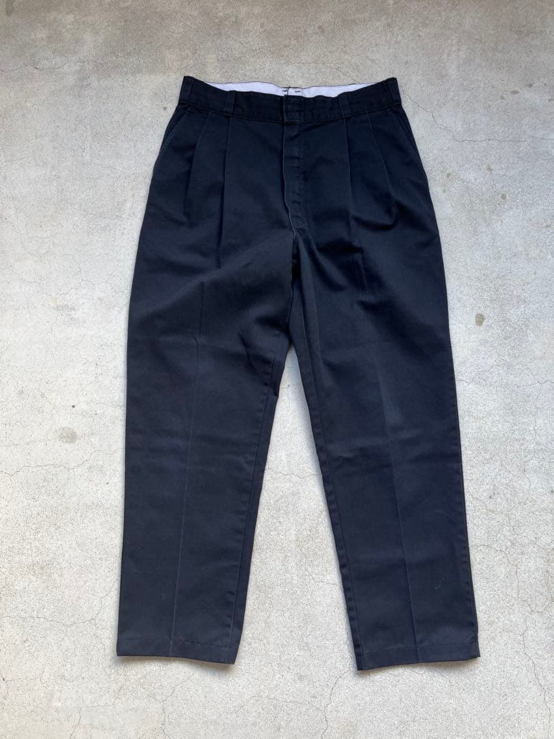 【USA製】90s Dickies ブラック ツータック