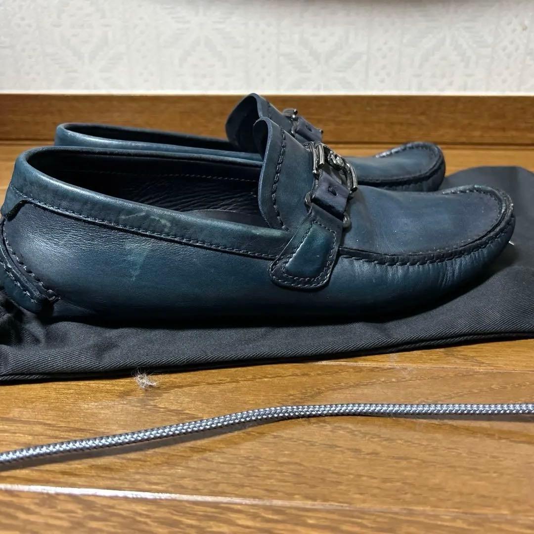 Berluti ネイビー レザー ローファー 保存袋付き